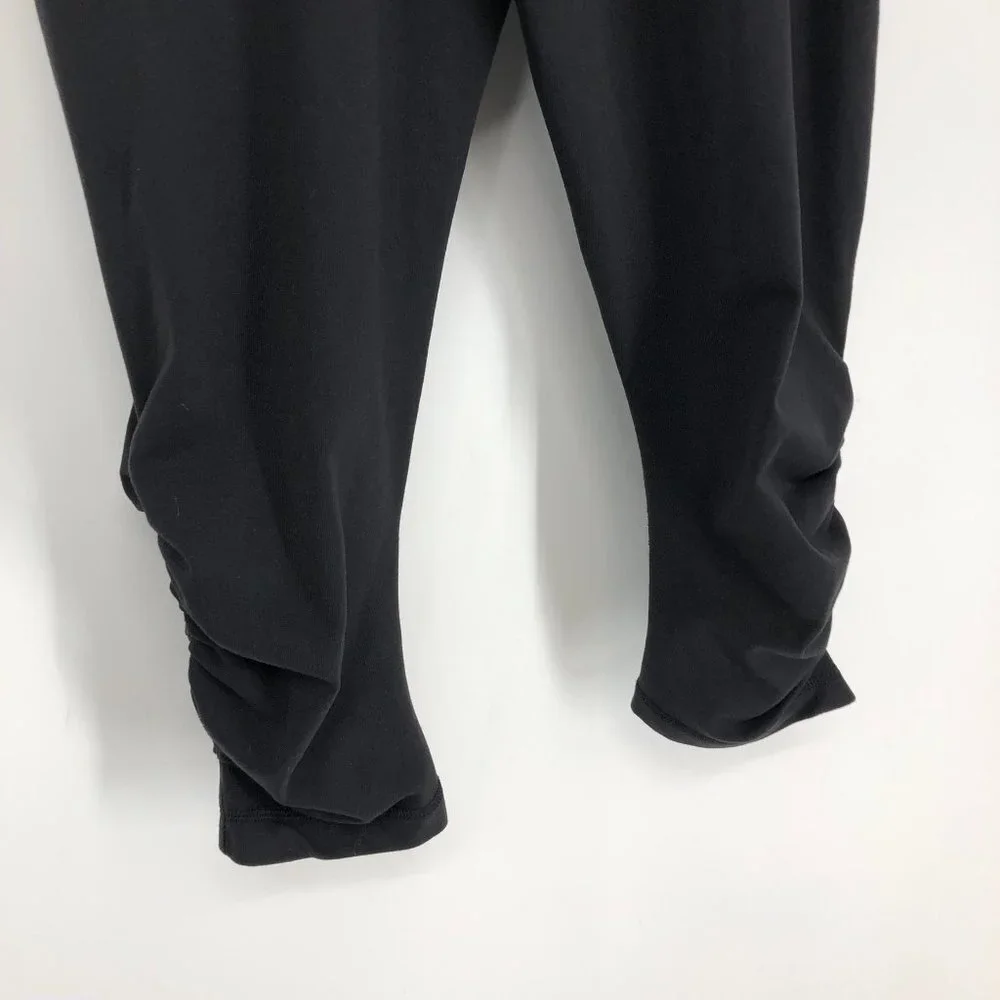 Lululemon Sunset Salutation Cropped leggings loose fit  ruched pockets Black 4 - Picture 12 of 16